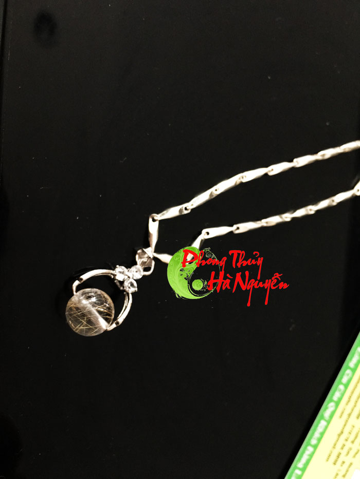  dây chuyền bạc ta mix hạt đá thạch anh tóc trắng